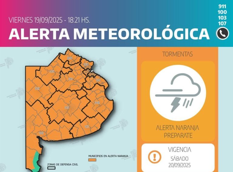 La región está en alerta naranja