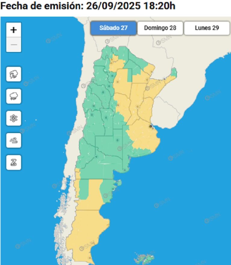 Un sector bonaerense está en alerta amarilla con lluvias persistentes