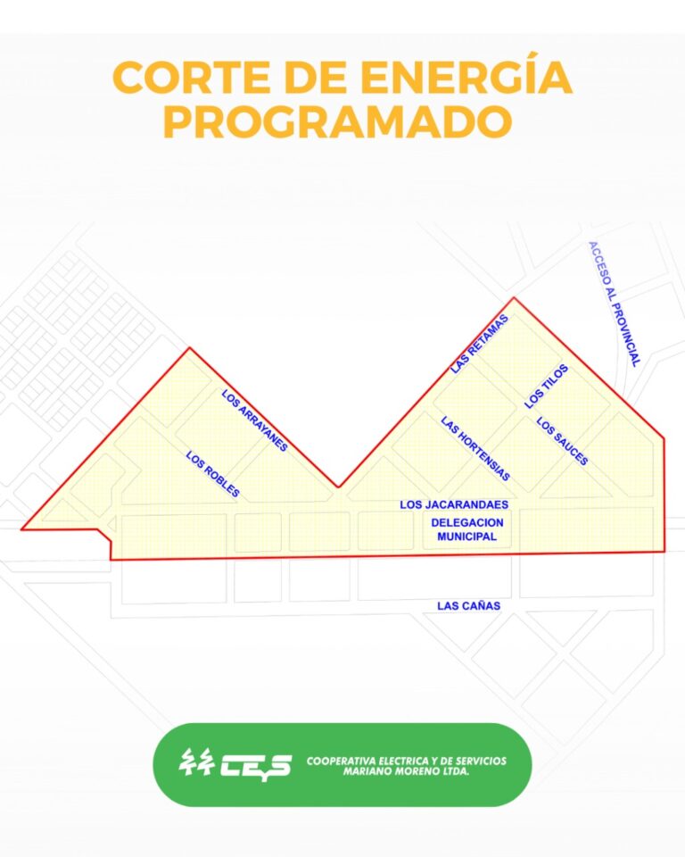 Será cortada la luz en un sector de El Provincial
