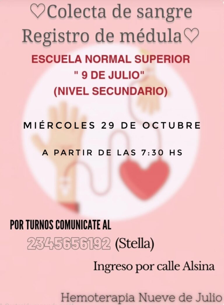Colecta de Sangre y Registro de Médula Ósea en la Escuela Normal Superior