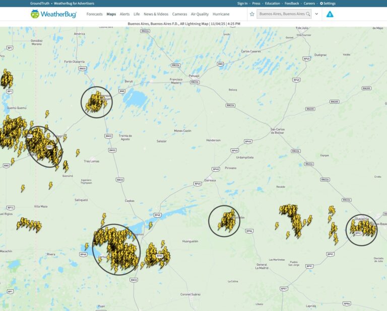 Tormentas se aproximan a la zona oeste de la Provincia de Buenos Aires