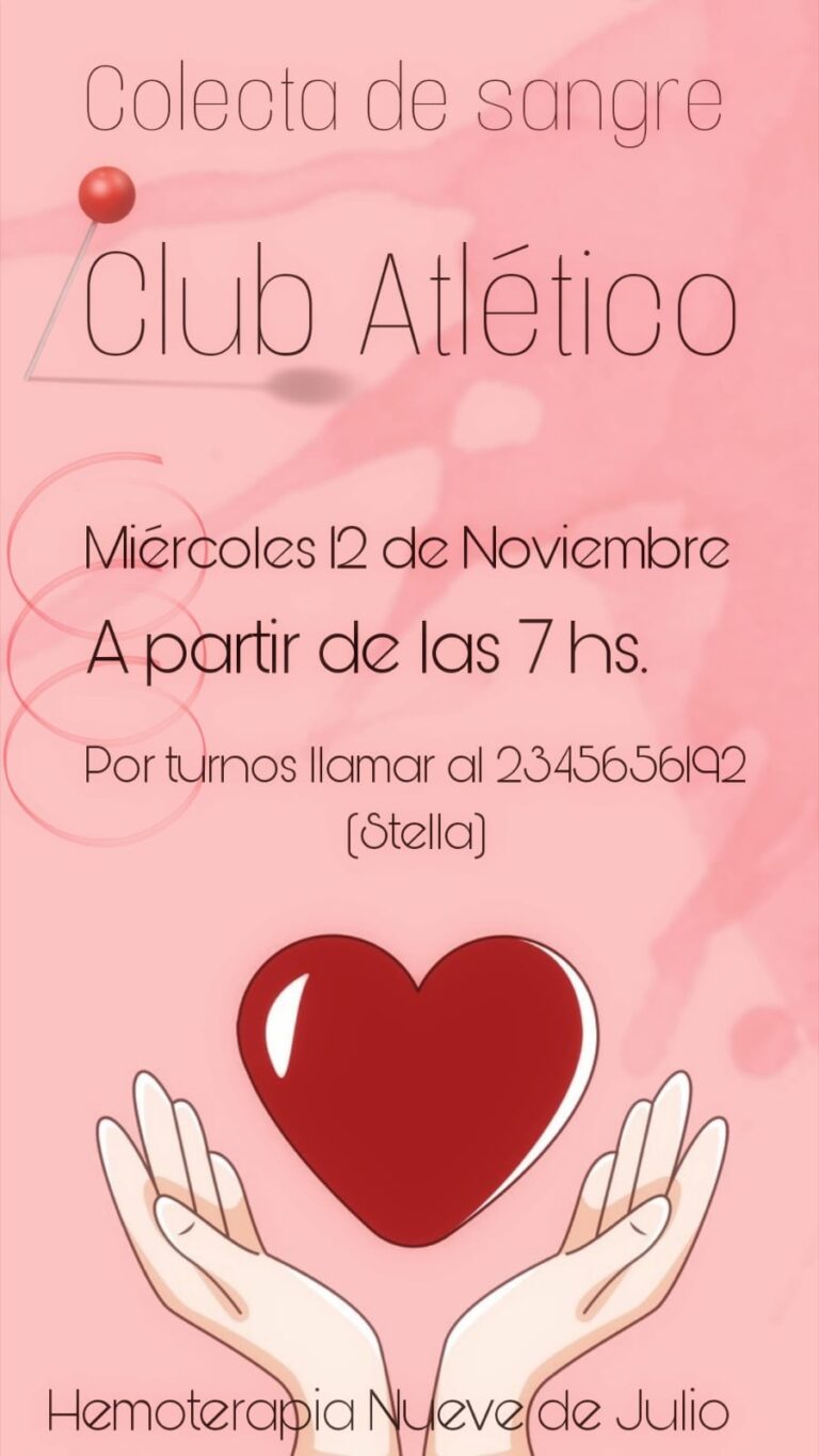 Colecta de Sangre en el Club Atlético 9 de Julio: un compromiso con la Salud Pública