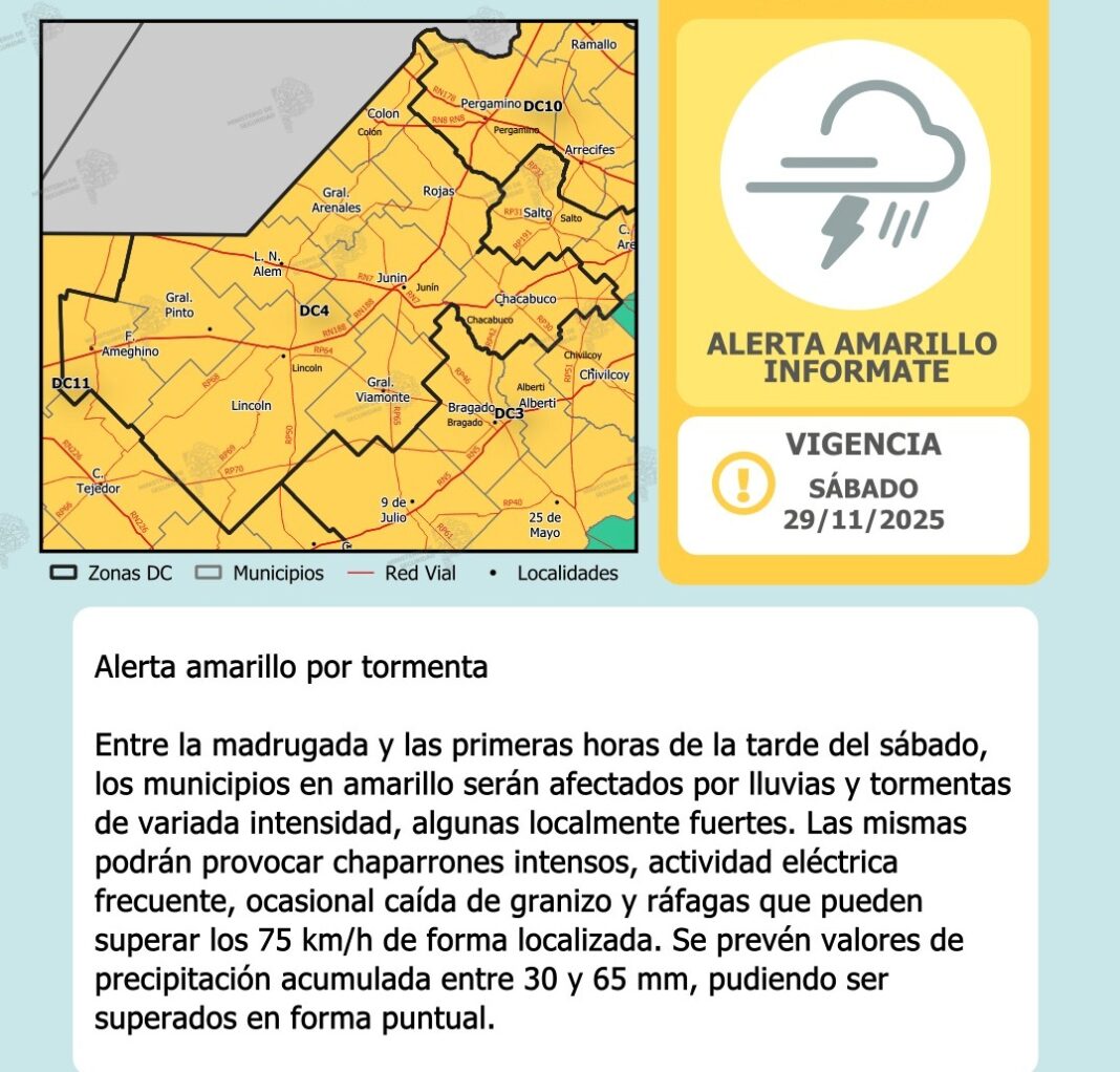 Alerta Amarilla por tormentas en la Provincia de Buenos Aires: se ...