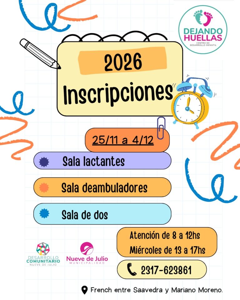 Inscripciones abiertas en el Centro de Desarrollo Infantil “Dejando Huellas”
