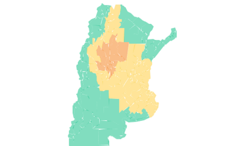 Lluvias y tormentas en gran parte de la provincia