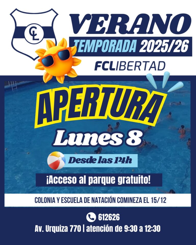 Inauguración de la pileta del Club Libertad: arranca la temporada de verano!