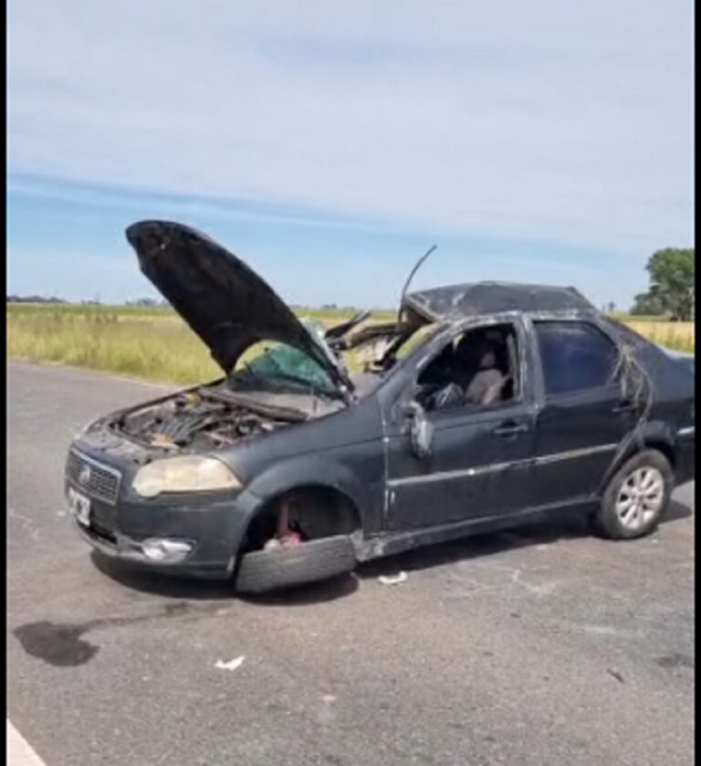 Familia de Nueve de Julio volcó cerca de Daireaux y están bien