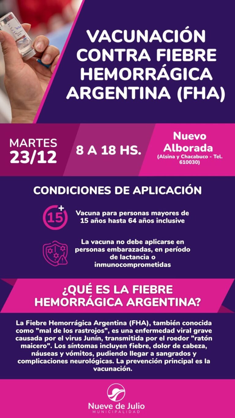 Se vacuna contra la Fiebre Hemorrágica Argentina en el CAPS ‘Nueva Alborada’