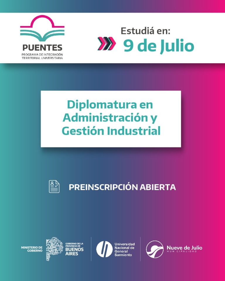 Inscripción abierta a la Diplomatura en Administración y Gestión Industrial en San Cayetano