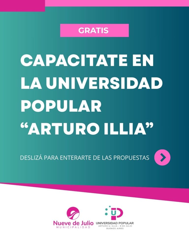 La Universidad Popular “Arturo U. Illia” abre el ciclo 2026 con una variada oferta educativa