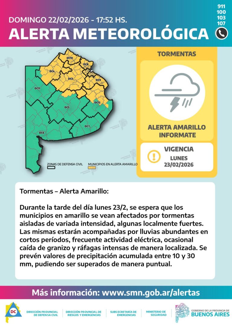 Se espera tiempo inestable con lluvias y tormentas en el oeste bonaerense