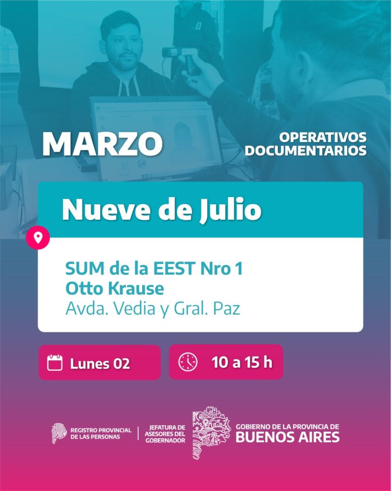 Operativo de documentación se realizará en la Escuela Técnica N° 1 ‘Otto Krause’