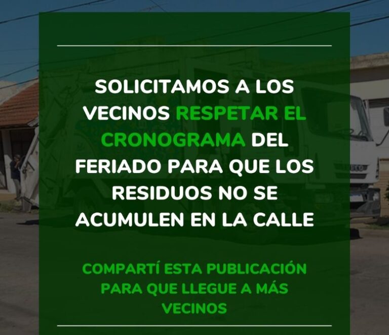 Organigrama de servicios públicos ante los feriados de carnaval