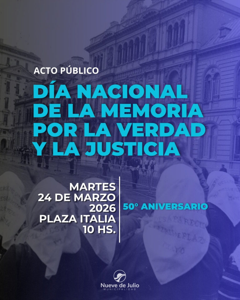 Nueve de Julio conmemorará el 50° aniversario del golpe de 1976 con un acto en Plaza Italia