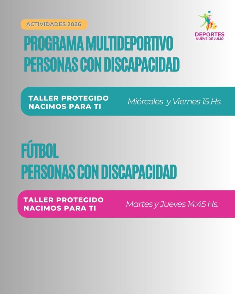 Municipalidad de Nueve de Julio lanza actividades deportivas para personas con discapacidad