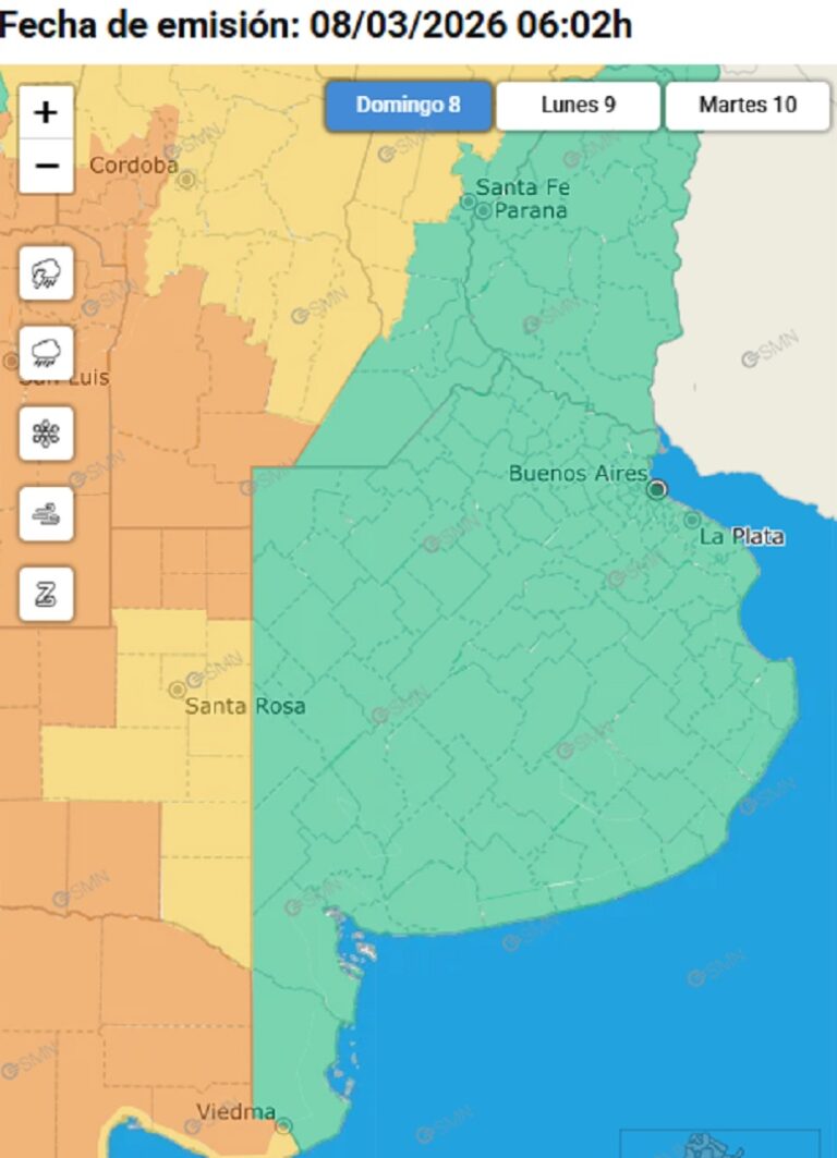 Buen tiempo en Nueve de Julio durante la segunda semana de marzo