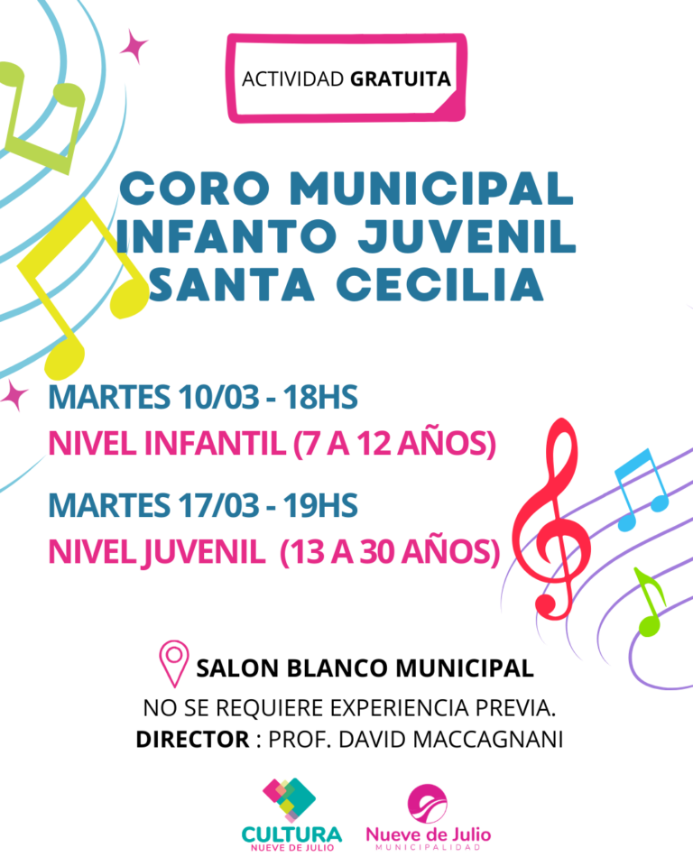 Se convoca para sumarse a la orquesta, el coro y la Banda Municipal