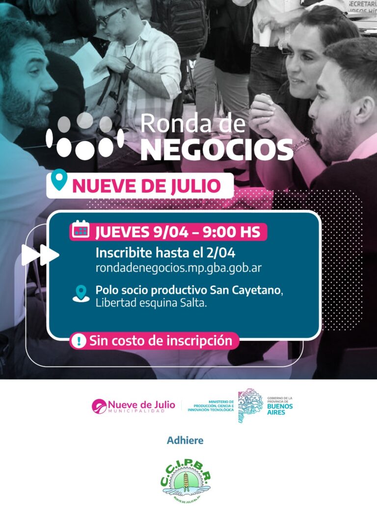 Empresas, emprendedores y prestadores de servicios podrán participar de la Ronda de Negocios el 9 de abril; inscripciones abiertas hasta el 2 de abril.
