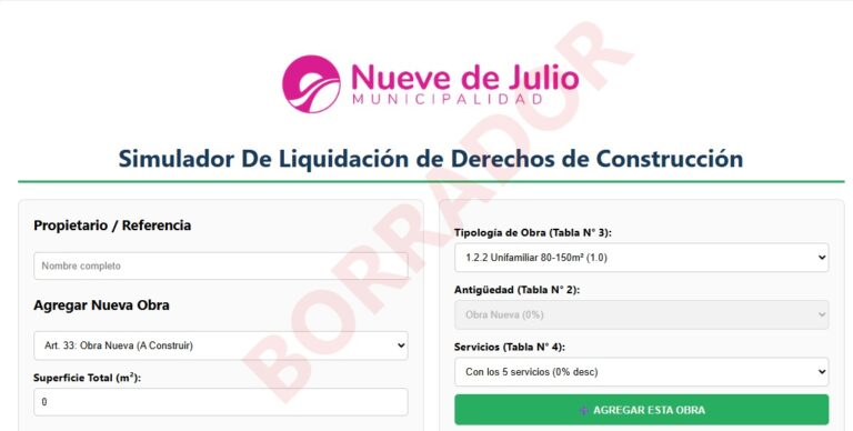 El Municipio incorporó un simulador para calcular derechos de construcción