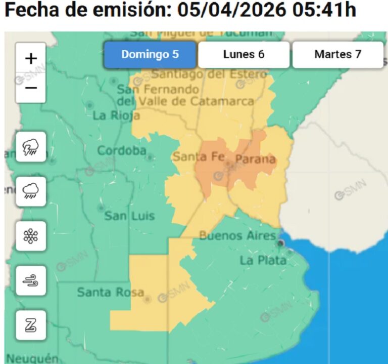 Semana variable en Nueve de Julio: temperaturas de 7° a 24 ° con lluvias y vientos que pueden ser fuerte