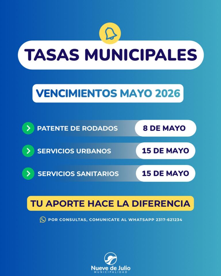 Recuerdan vencimientos de tasas municipales