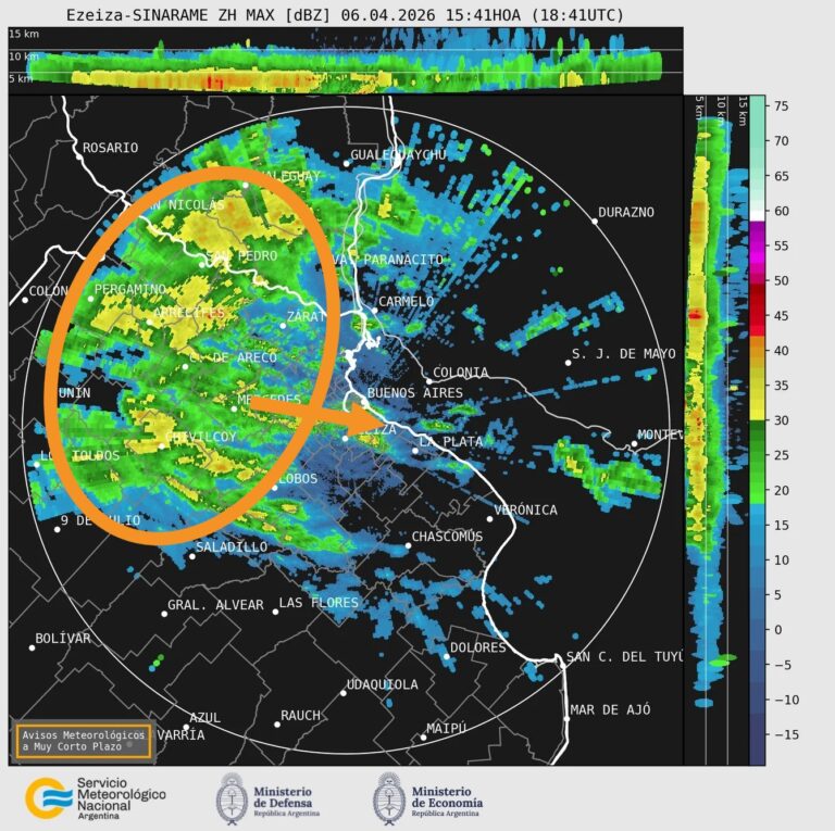 Lluvias avanzan sobre el norte bonaerense y llegarían al AMBA hacia la tarde