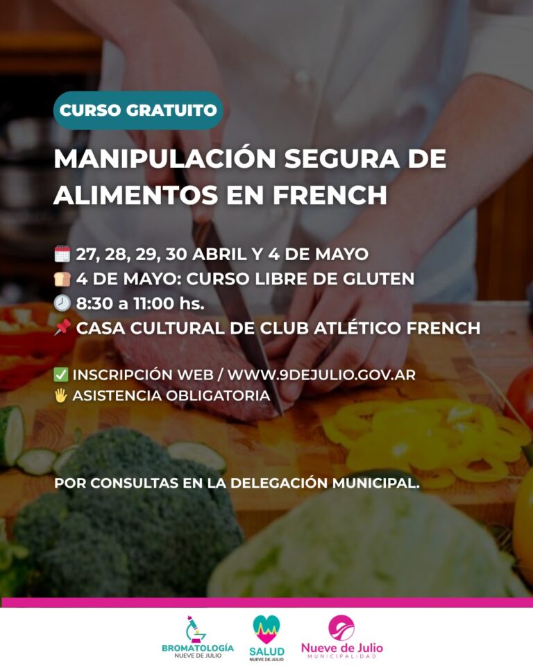 Curso gratuito de manipulación segura de alimentos en French