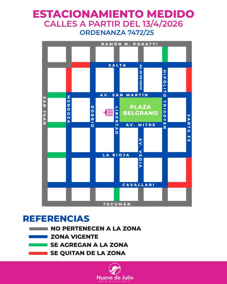 Nuevas cuadras y cambios en el estacionamiento medido desde el lunes 13