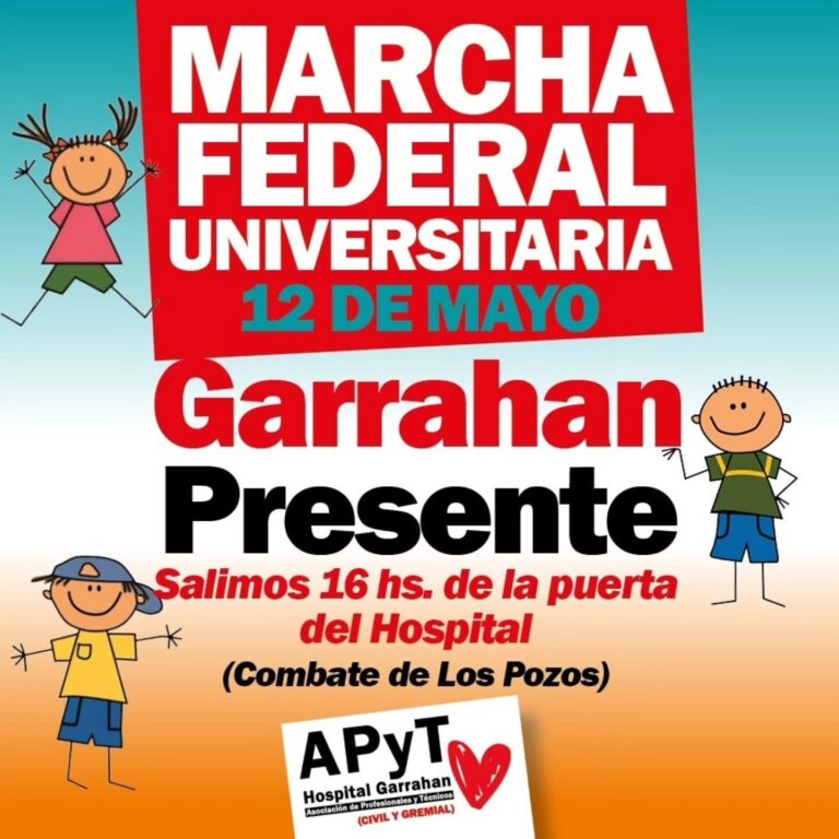Trabajadores del Garrahan marchan este martes en defensa de la salud pública, la universidad y la discapacidad