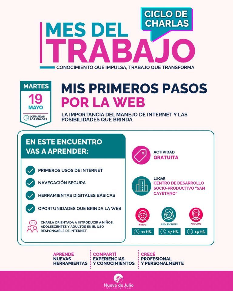 “Mes del Trabajo”: brindarán una charla gratuita sobre primeros pasos en internet