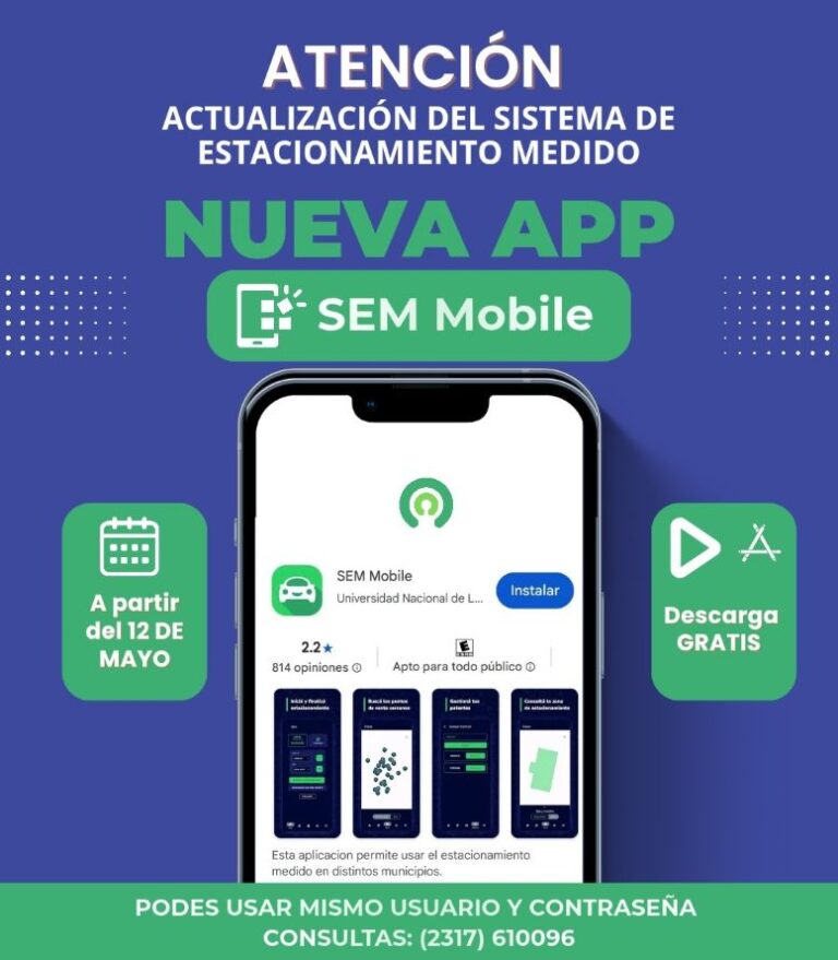 A partir de hoy cambia la App del Sistema de Estacionamiento Medido