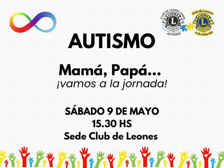 Este sábado se realizará una jornada abierta sobre autismo en la sede del Club de Leones de Nueve de Julio