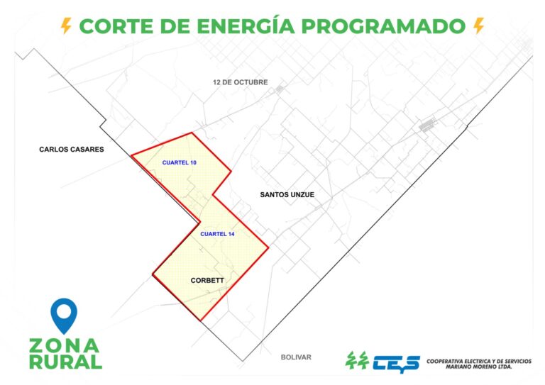Se cortará el servicio eléctrico en la zona rural de Corbett para este miércoles
