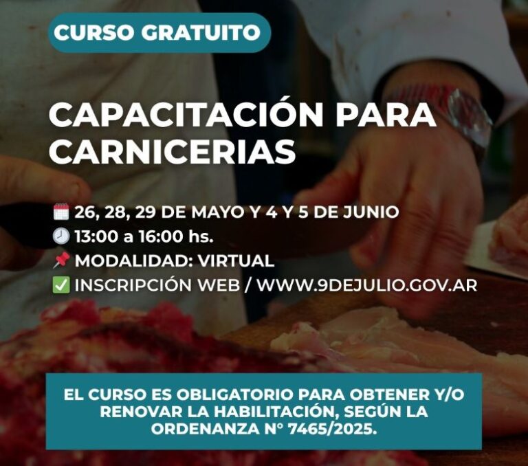 Capacitación obligatoria y gratuita para carnicerías