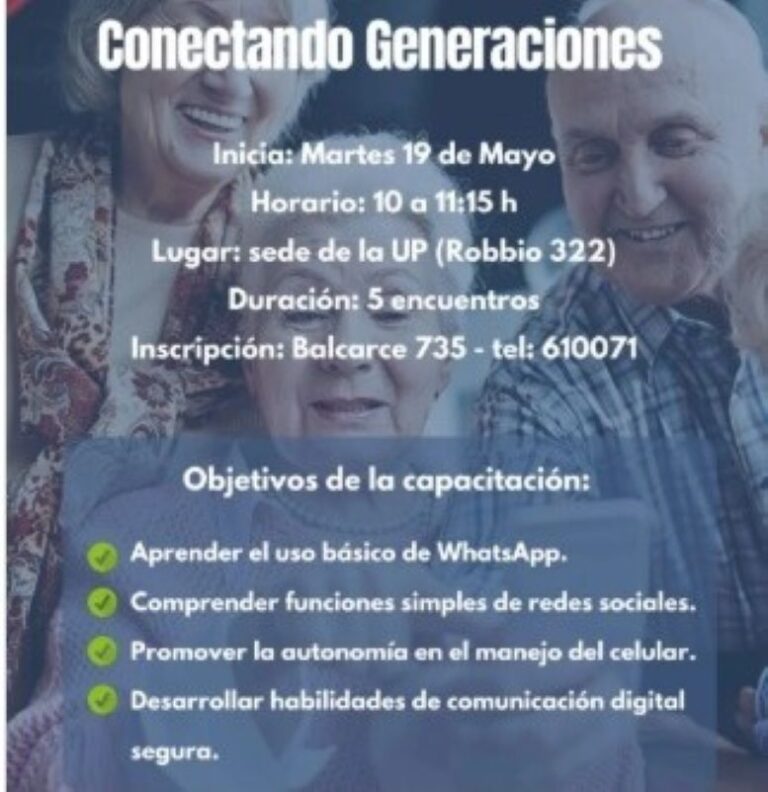Taller gratuito para que adultos mayores aprendar a usar el celular
