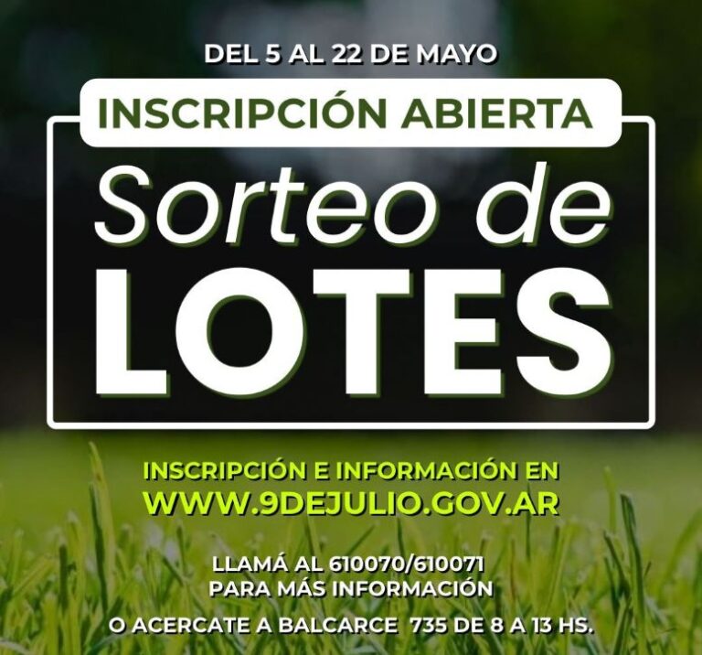 Se abre la inscripción para el sorteo de lotes