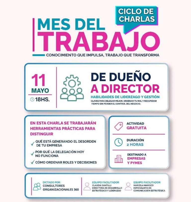 Mes del trabajo: se desarrolla el lunes la primera charla