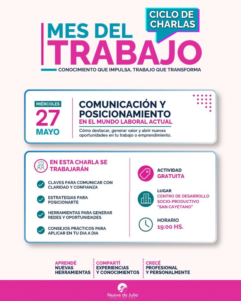 Cierre del ciclo de charlas por el mes del trabajo en San Cayetano