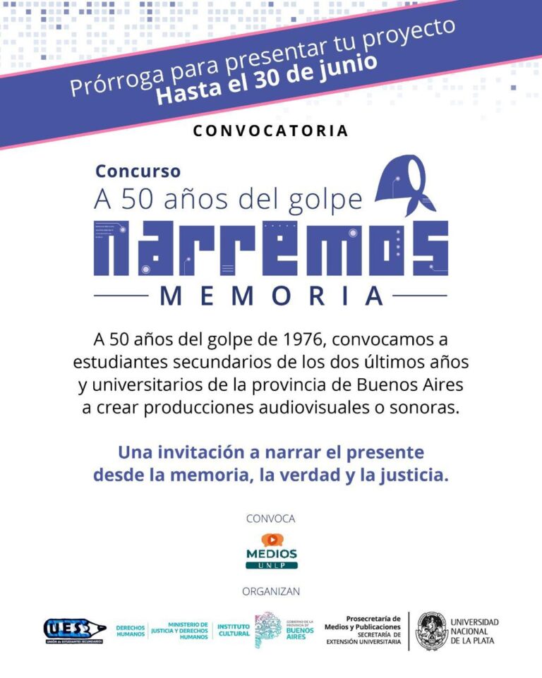 Se prorrogó hasta el 30 de junio la convocatoria “Narremos MEMORIA”