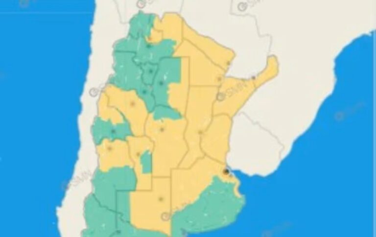 Alerta amarilla por frío extremo en la provincia