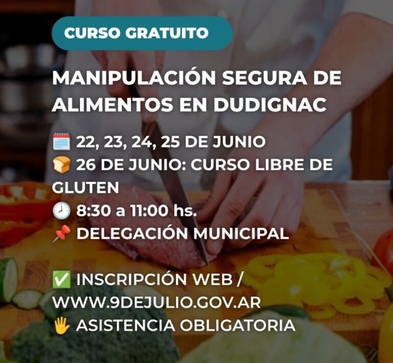 Dudignac: curso gratuito de Manipulación de Alimentos