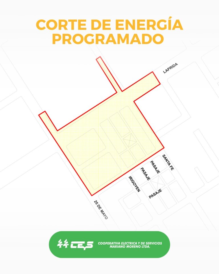 La CEyS realizará trabajos de mantenimiento que afectará con cortes de energía en varios sectores de la ciudad
