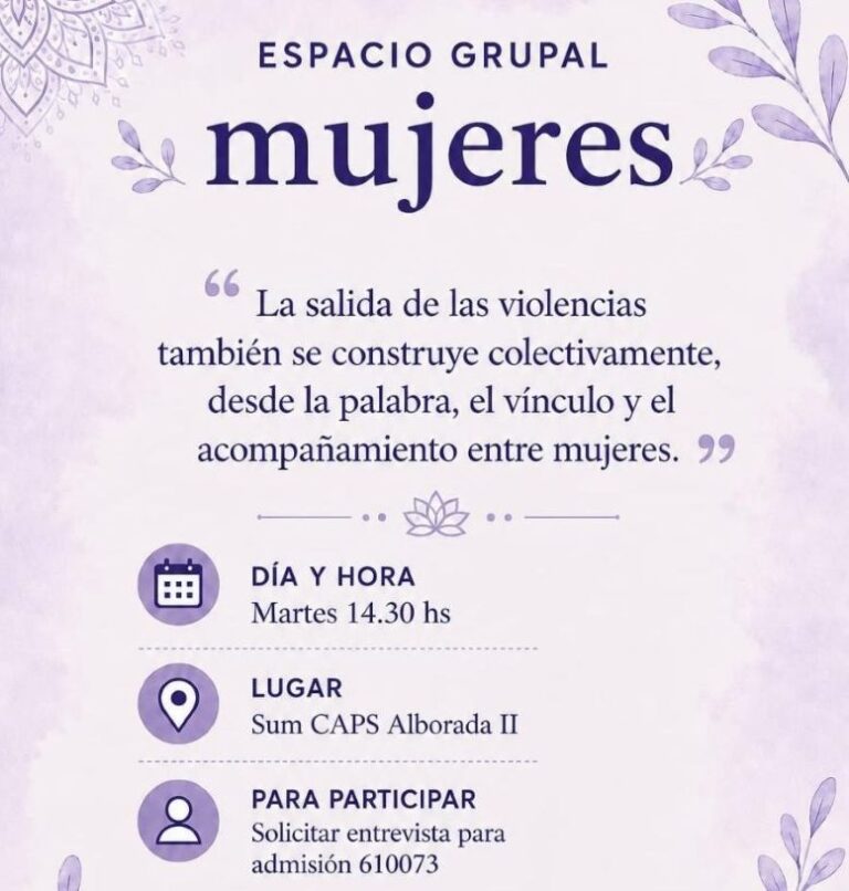 Espacio grupal para mujeres en CAPS Alborada II