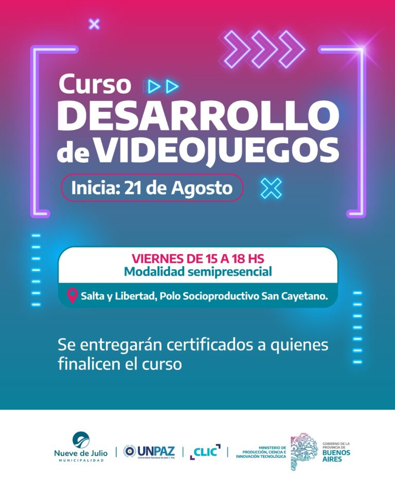 La Municipalidad abre la inscripción a un curso gratuito de Desarrollo de Videojuegos para jóvenes