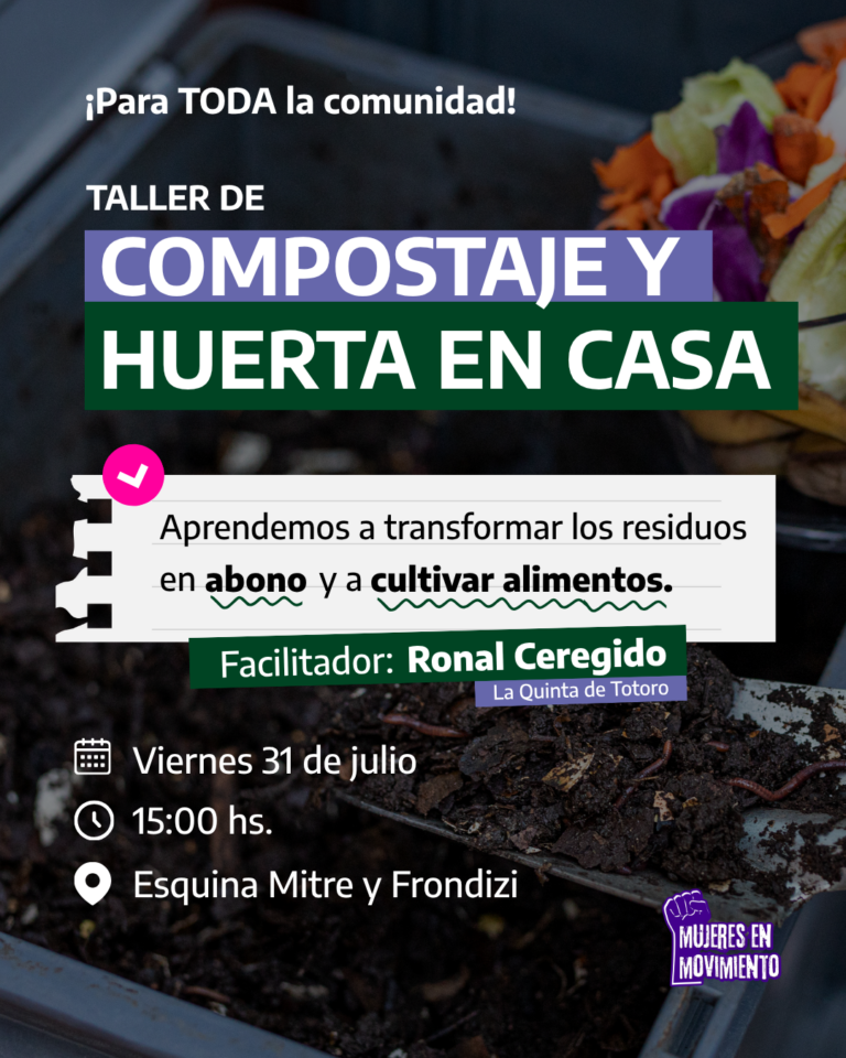 Mujeres en Movimiento invita a un taller gratuito de compostaje y huerta en casa