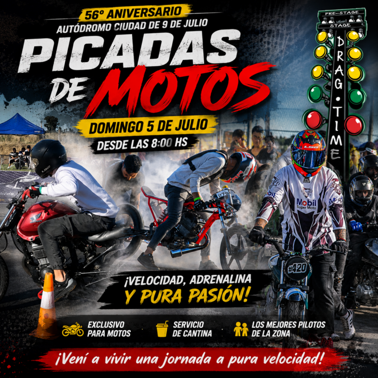 El Automoto Club Nuevejuliense celebra el 56° aniversario del autódromo con una jornada especial de Picadas de Motos