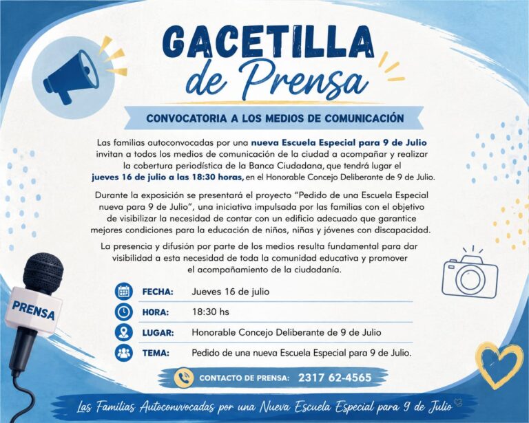 Familias convocan a una banca ciudadana para impulsar la creación de una nueva Escuela Especial