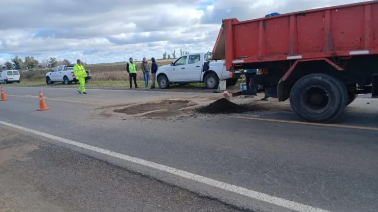 Preocupación en la Ruta 5: volvió a ceder la alcantarilla del kilómetro 281, cerca de French