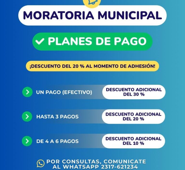 Ultimos día para adherirse al “Plan de Regularización de Deudas Municipales”