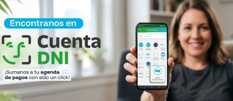 Aguas Bonaerenses: la boleta se podrá pagar con Cuenta DNI